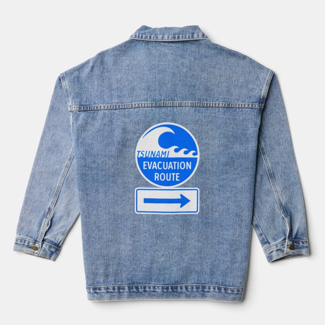 Tsunami Evakuierungsweg Jeansjacke (Rückseite)