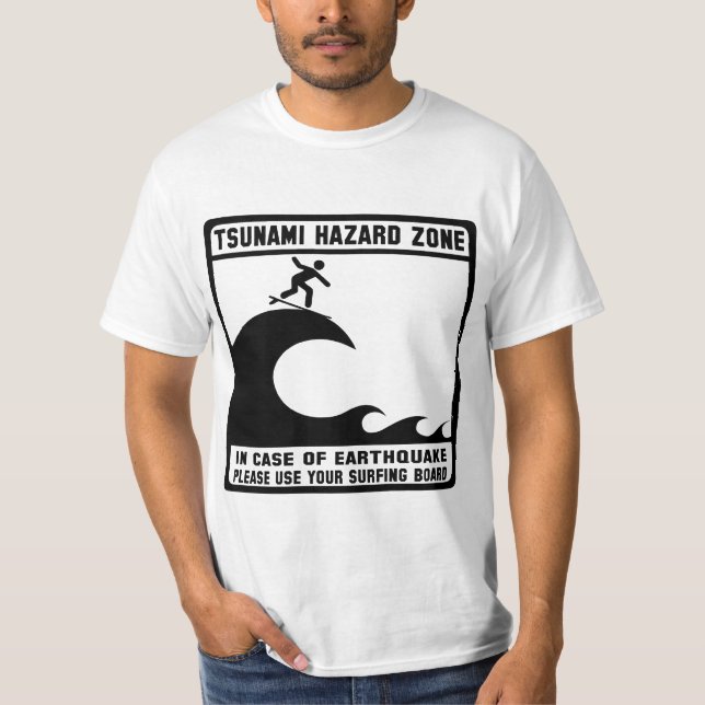 Tsunami-Gefahrenzone T-Shirt (Vorderseite)
