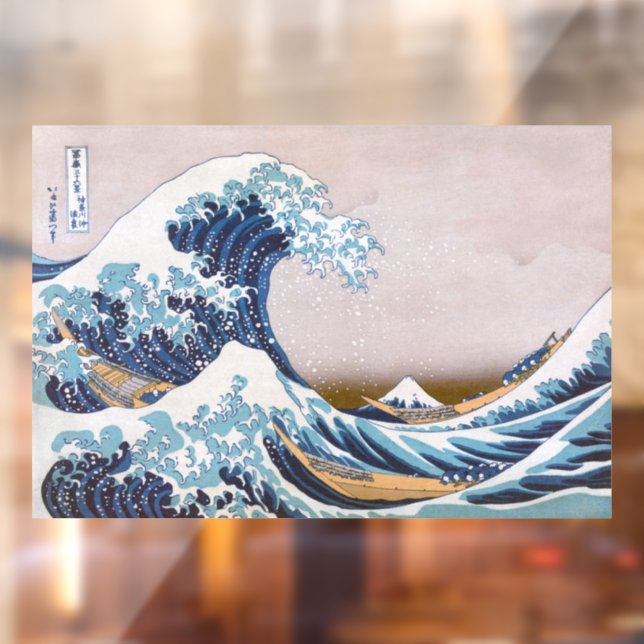 Tsunami Great Wave off Kanagawa Japan by Hokus Fensteraufkleber (Blatt 2)