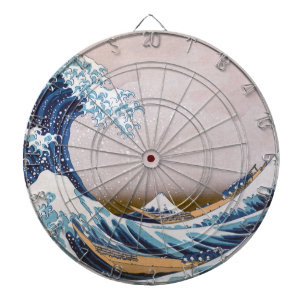 Tsunami Great Wave off Kanagawa Japan by Hokusai Dartscheibe