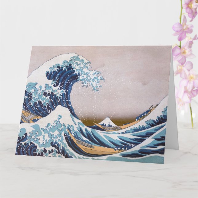Tsunami Great Wave off Kanagawa Japan by Hokusai Karte (Orchidee)