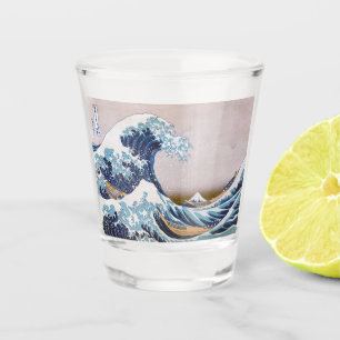Tsunami Great Wave off Kanagawa Japan by Hokusai Schnapsglas