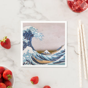 Tsunami Great Wave off Kanagawa Japan by Hokusai Serviette