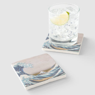 Tsunami Great Wave off Kanagawa Japan by Hokusai Steinuntersetzer