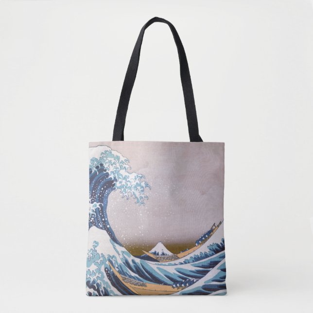 Tsunami Great Wave off Kanagawa Japan by Hokusai Tasche (Vorderseite)
