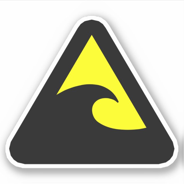 Tsunami Hazard Sign Aufkleber (Vorderseite)