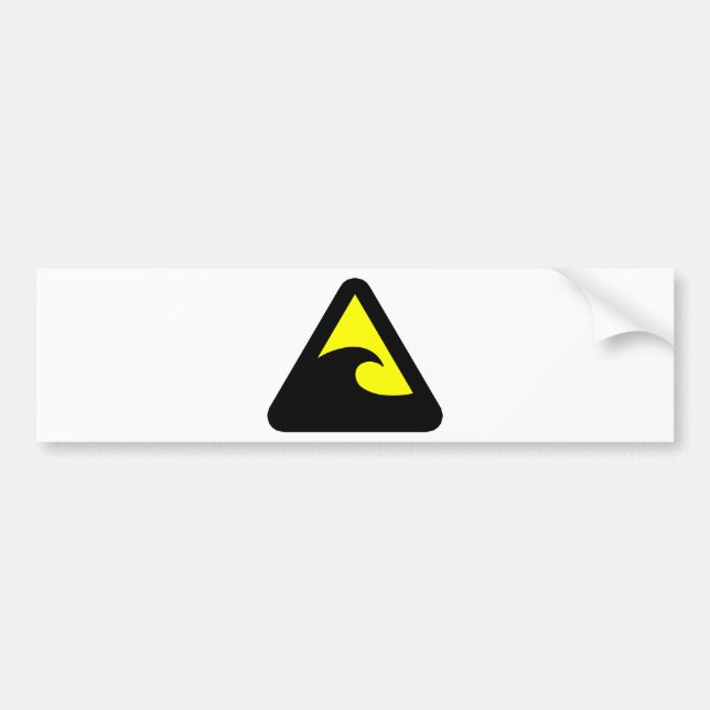 Tsunami Hazard Sign Autoaufkleber (Vorne)