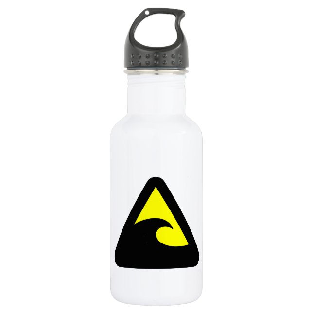 Tsunami Hazard Sign Edelstahlflasche (Vorderseite)