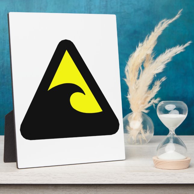 Tsunami Hazard Sign Fotoplatte (Seite)
