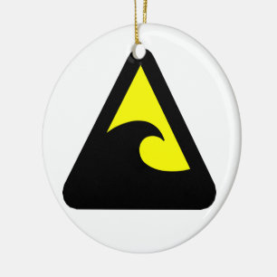 Tsunami Hazard Sign Keramikornament
