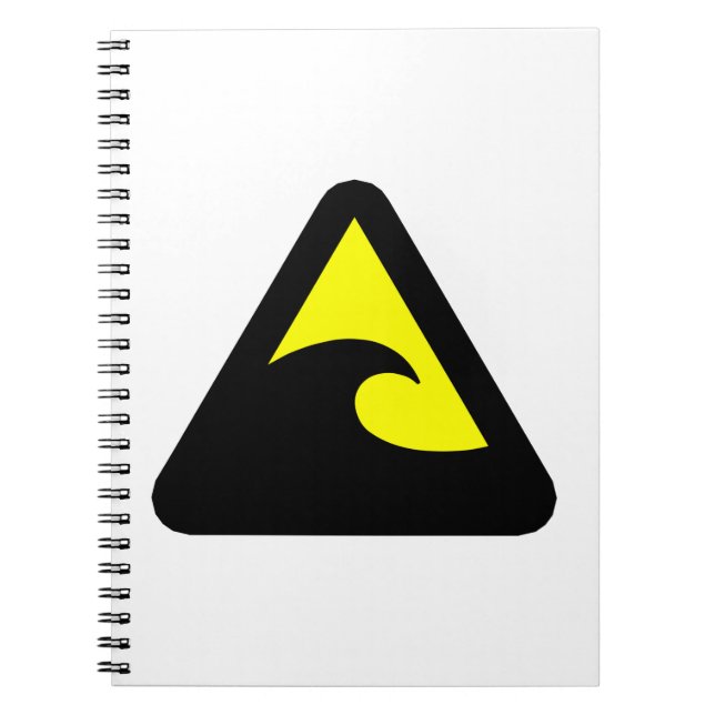 Tsunami Hazard Sign Notizblock (Vorderseite)