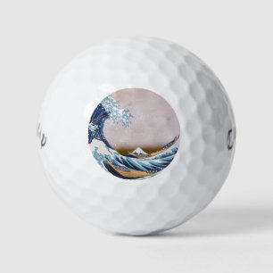 Tsunami-Welle vor Kanagawa Japan von Hokusai Golfball