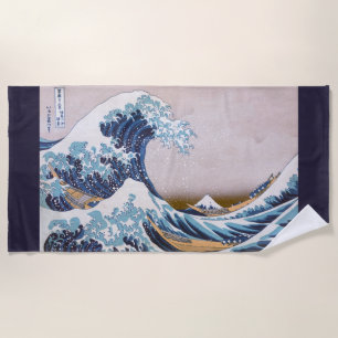 Tsunami-Welle vor Kanagawa Japan von Hokusai Strandtuch