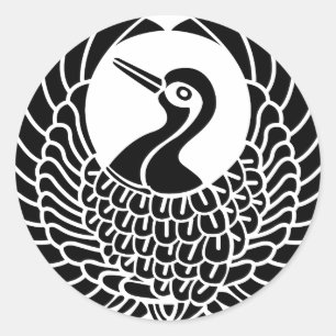 Tsuru-mon Runder Aufkleber