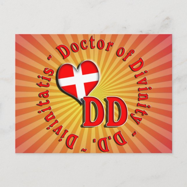 TT CIRCULAR ACRONYM LOGO DOKTOR DER DIVINITÄT POSTKARTE (Vorderseite)