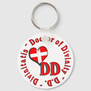 TT CIRCULAR ACRONYM LOGO DOKTOR DER DIVINITÄT SCHLÜSSELANHÄNGER