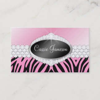 TT-Diamant Bliss-Emblemzebra-Rosa-Foto-Karte Visitenkarte