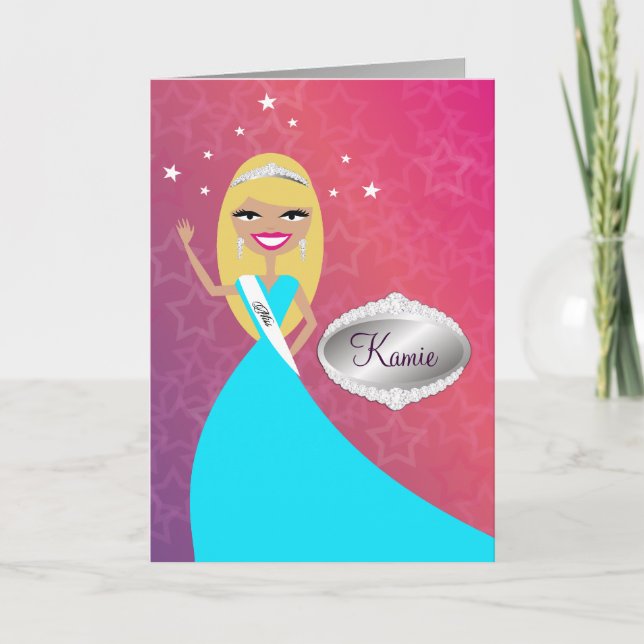 TT-Fräulein Beauty Prinzessin Blonde | Congratz Karte (Vorderseite)