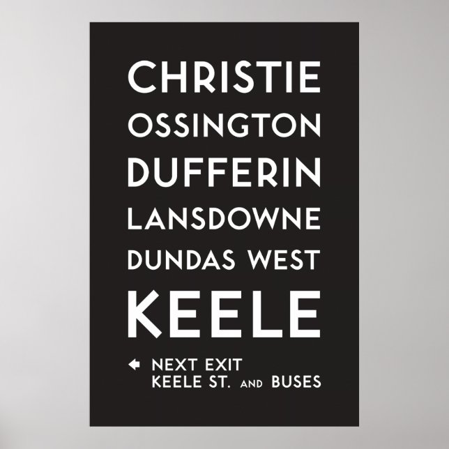 TTC - Bloor-Danforth Christie Plakat (Vorne)
