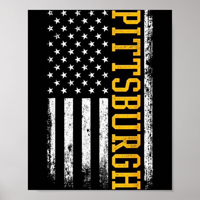 Ttsburgh Usa Flag Patriotic American From Ttsburgh Poster (Vorne)