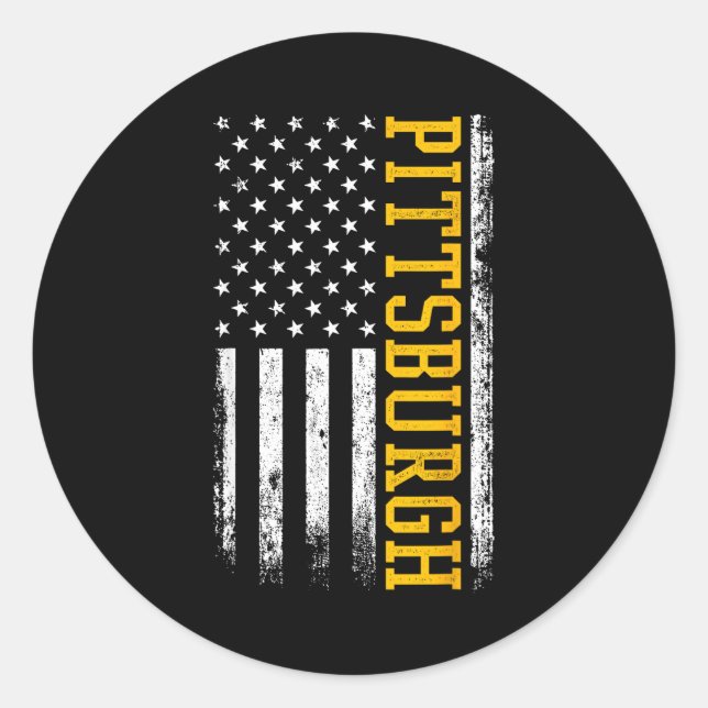 Ttsburgh Usa Flag Patriotic American From Ttsburgh Runder Aufkleber (Vorderseite)