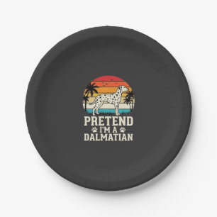 Tu als dalmatinischer Retro-Hund Pappteller