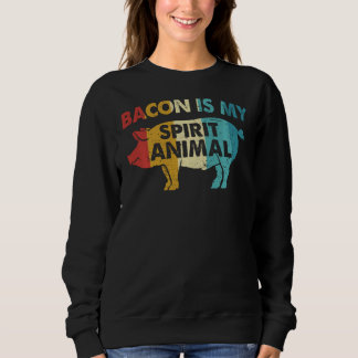 Tu Bacon ist mein Geist Tierkostüm Retro Schweinef Sweatshirt