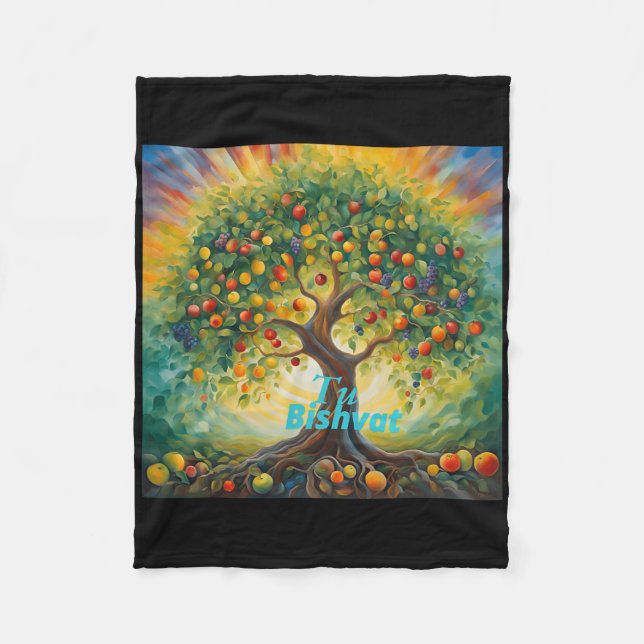 Tu Bishvat Happy New Year For Trees  Fleecedecke (Vorderseite)