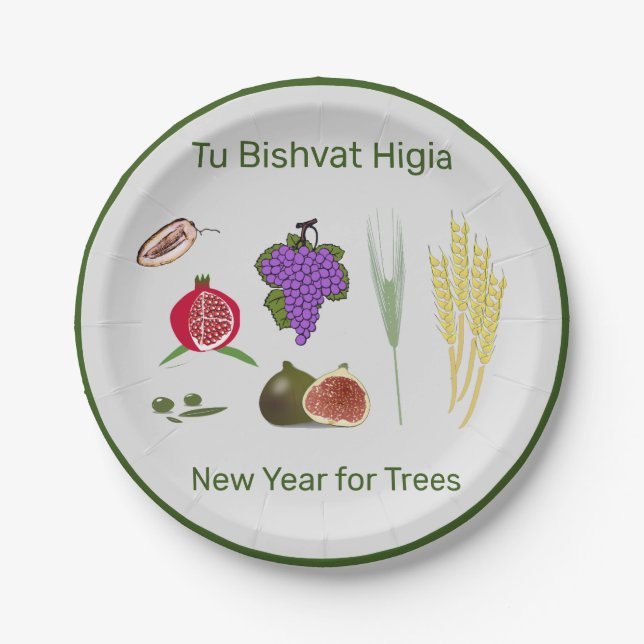 Tu Bishvat Pappteller (Vorderseite)