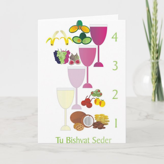 Tu Bishvat Seder Feiertagskarte (Vorderseite)