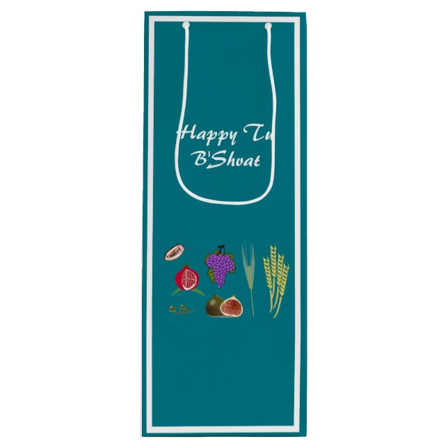 Tu B'Shvat Geschenktüte Für Weinflaschen (Vorderseite)