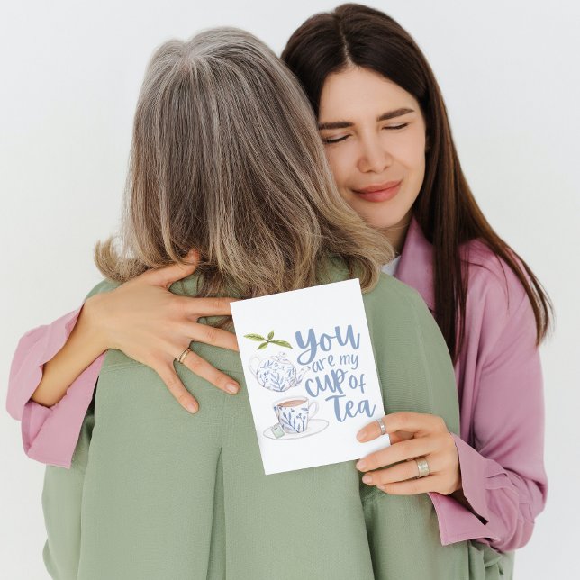Tu Es Ma Carte De Voeux Pliée Tasse De Thé (Créateur téléchargé)