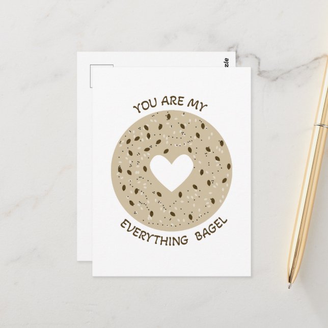 Tu es mon bagel tout - Carte de la Saint-Valentin  (Devant/Arrière en situation)