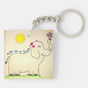 "Tu es si aimé" Porte - clé éléphant