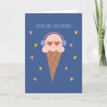 Tu es un ami cool Carte de la Saint-Valentin glace