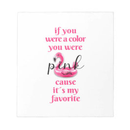 Tu étais rose. Bloc-note