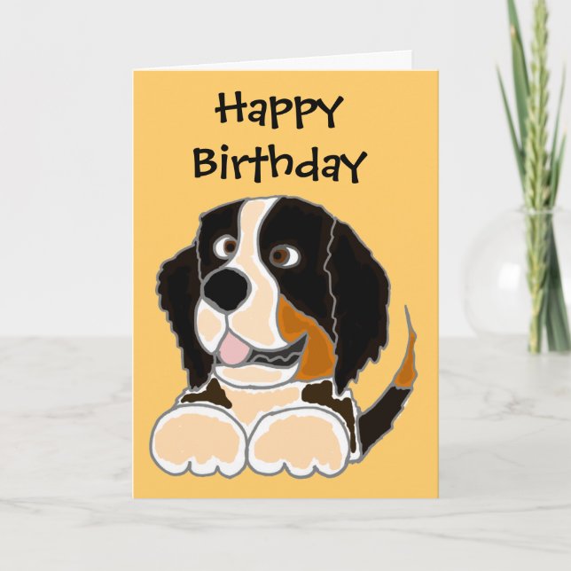 TU - Funny Bernese Mountain Hund Original Kunst Karte (Vorderseite)