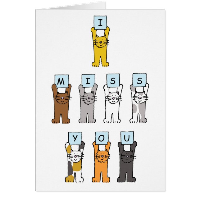 Tu Me Manques Mignonnes Chats Caricaturaux (Devant)