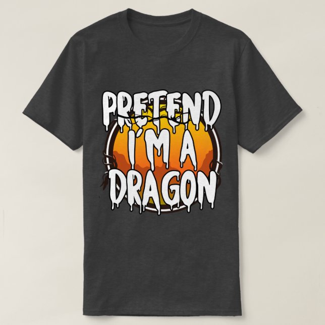 Tu mir a Dragon Funny Lazy Halloween Costume L T-Shirt (Design vorne)