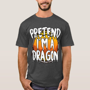 Tu mir a Dragon Funny Lazy Halloween Costume L T-Shirt