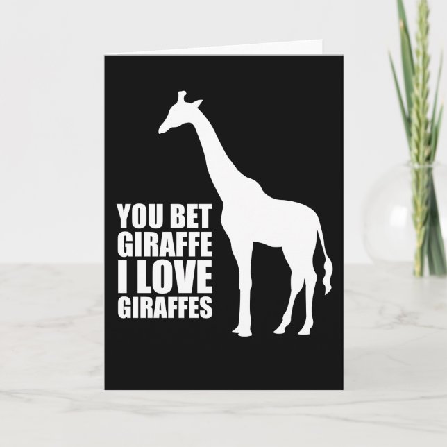 Tu paris Giraffe I Love Giraffes Carte de voeux (Devant)