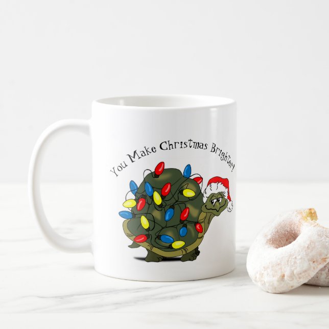 Tu Rends Noël Plus Éclairé ! Turtle Coffee Mug (Avec donut)