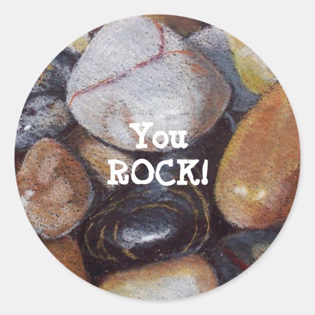 "TU ROCK !" Stickers : Oeuvre : Réalisme : Pierres (Devant)