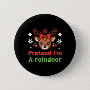 Tu so, als wäre ich eine Rentierfamilie Pajamas Re Button