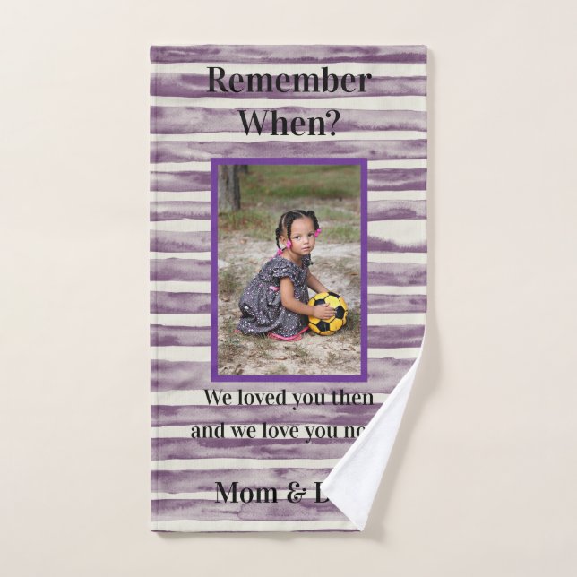 Tu te souviens quand ? Purple et blanc poussiéreux (Serviette à main)
