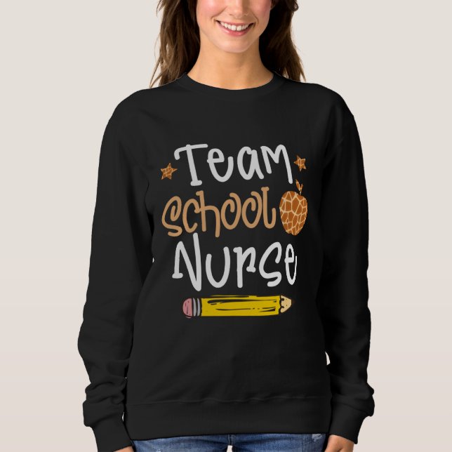 Tu Team School Nurse Back To School Costume Pencil Sweatshirt (Vorderseite)