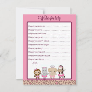 Tu Tu Niedlich Ballerina Baby Dusche Wünsche für B Hinweiskarte