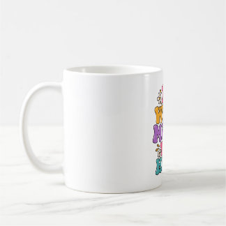Tu, was dich glücklich macht – Farbige Retro Posit Kaffeetasse