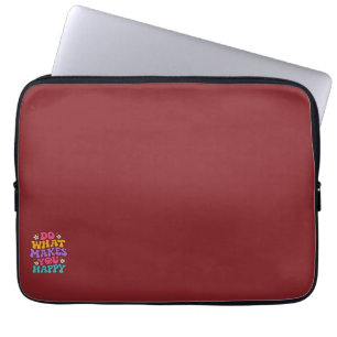 Tu, was dich glücklich macht – Farbige Retro-Posit Laptopschutzhülle