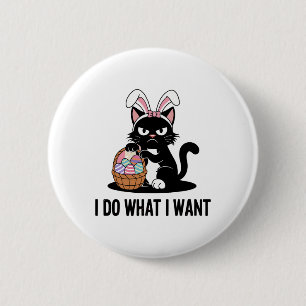 Tu, was ich Vintage Black Cat Funny Oaster Cat Gew Button